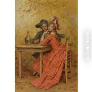 The Lady In Red by Frederik Hendrik Kaemmerer