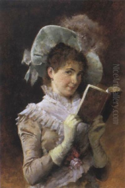 Jeune Elegante Tenant Un Livre Ouvert - view 1