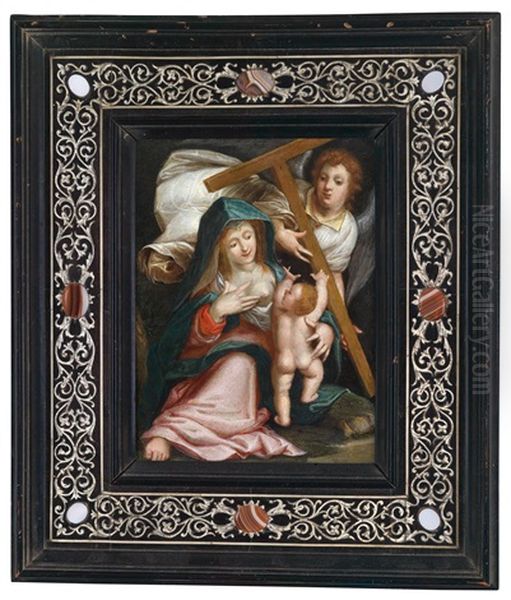Madonna Mit Kind Und Engel Mit Dem Kreuzesstamm - view 1