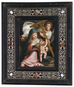 Madonna Mit Kind Und Engel Mit Dem Kreuzesstamm by Johann Mathias Kager