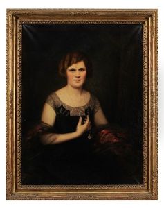 Portrait Of A Seated Lady With Pearl Necklace