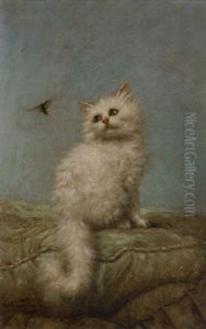 White Angora With A Bee by Carl Kahler