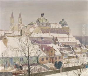 Stift Klosterneuburg Im Winter (gesehen Von Der Pionier... Kaserne)