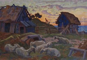 Resting Sheep by Anatoly Dmitrievich Kaigorodov