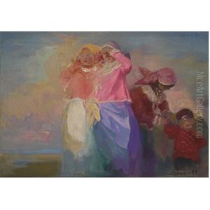 Call To Vespers At Pskovo-pechersk Monastery by Anatoly Dmitrievich Kaigorodov