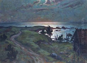 Coastal Path At Dusk by Anatoly Dmitrievich Kaigorodov