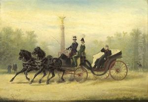 Kutschfahrt Mit Kaiser Wilhelm I. Vor Der Berliner Siegessaule