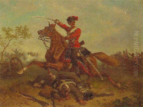 Ein Preusischer Husar Im Gefecht - view 1