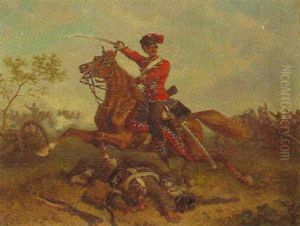 Ein Preusischer Husar Im Gefecht by Friedrich Kaiser