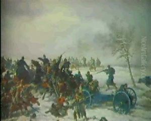 Schlachtszene Aus Dem Deutsch-franzosischen Krieg by Friedrich Kaiser