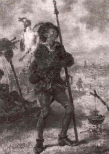 Jubelnder Landknecht Mitt Einer Gans, Im Lager Landssknecht Auf Eine Bruzelnde Gans Herabblickend by Friedrich Kaiser