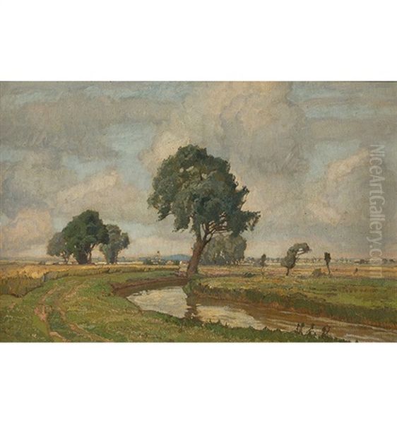 Baumbestandene Bachlandschaft - view 1