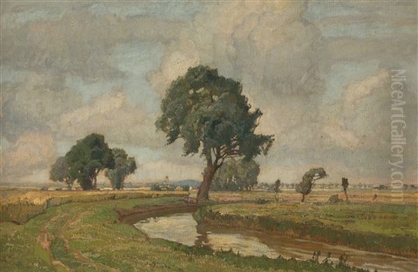 Baumbestandene Bachlandschaft - view 1