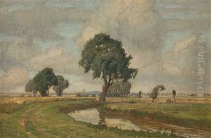 Baumbestandene Bachlandschaft by Richard Kaiser