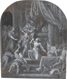 A Woman Being Murdered By A Soldier In A Temple A Woman Being Murdered By A Soldier In A Temple