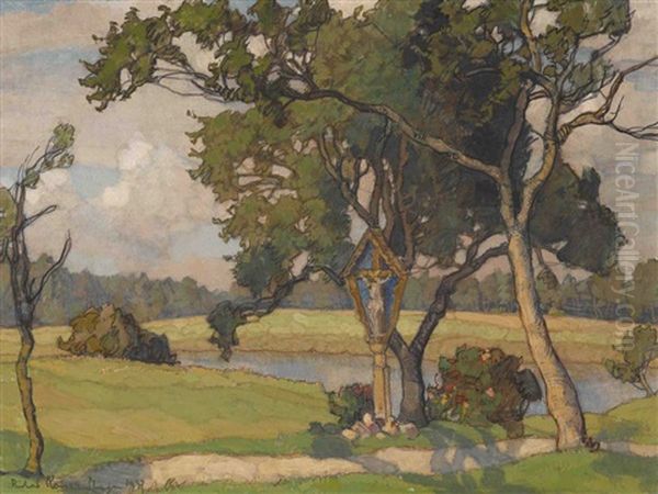 Bachlandschaft Mit Wegkreuz - view 1