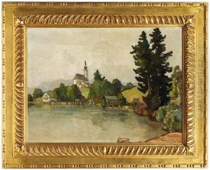 Kleine Kirche Auf Einer Anhohe An Einem See