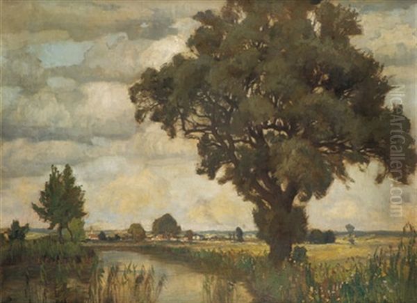 Oberbayrische Landschaft Mit Bachlauf - view 1