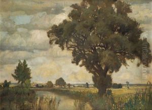 Oberbayrische Landschaft Mit Bachlauf by Richard Kaiser
