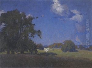 Wiesenlandschaft Mit Schafherde by Richard Kaiser