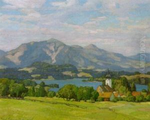Oberbayerische Landschaft Mit Einer Barockkirche Oberbayerische Landschaft Mit Einer Barockkirche