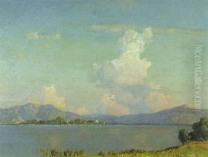 Chiemsee-landschaft Mit Blick Auf Die Fraueninsel by Richard Kaiser