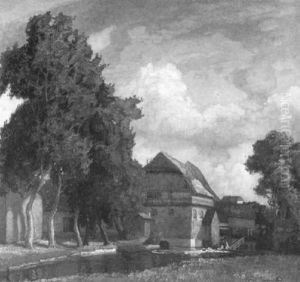 Wassermuhle Im Sonnenschein Vor Dem Fruhlingsturm Wassermuhle Im Sonnenschein Vor Dem Fruhlingsturm