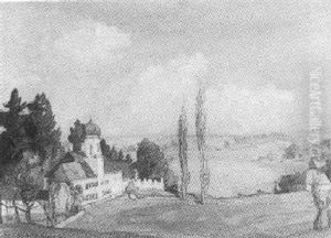 Bayerische Seelandschaft Mit Klosterkirche (ammersee?)