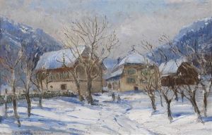 Landhauser Im Winter by Carl Kaiser-Herbst