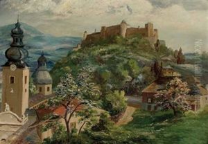 Salzburg - Blick Vom Monchsberg Auf Festung Und Altstadt