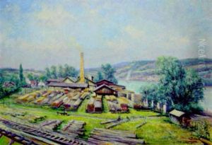 Sagewerk An Der Donau, Im Hintergrund Maria Taferl