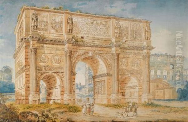 The Arch Of Constantine And Part Of The Colosseum - view 1