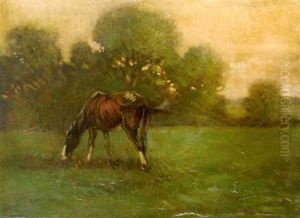 Pferd (fuchs) Auf Wiese by Konrad Wilhelm Kalb