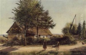 Legende Born Ved Et Strataekt Bondehus by Isidor Kalckar