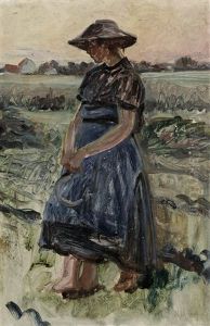 Rastendes Bauernmadchen by Karl Walter Leopold von Kalckreuth