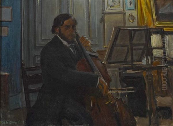 Cellospieler Im Salon - view 1