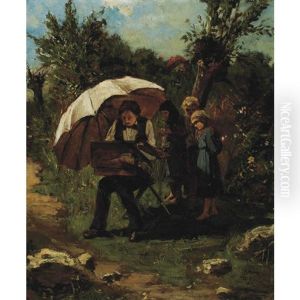 Artist En Plein Air (self-portrait Of The Artist) by Karl Walter Leopold von Kalckreuth