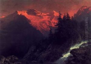Gebirglandschaft Im Abendrot