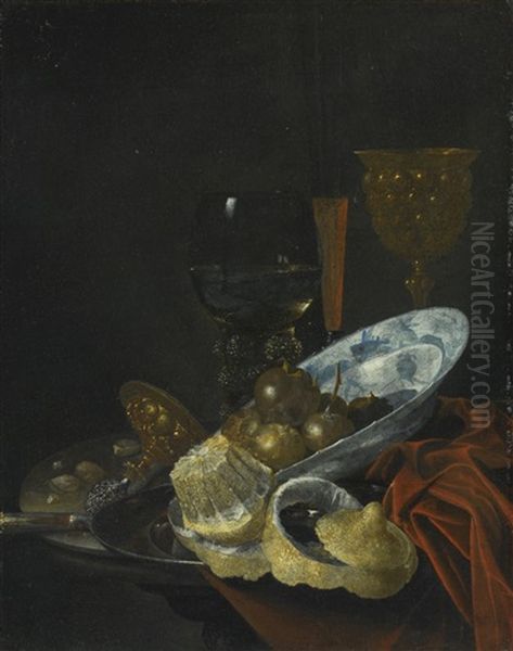 Still Life With A Lemon, Roemer, And Wan-li Porcelain Plate - view 1