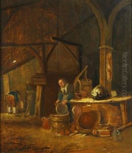 Genre Scene With Figure Getting Water by Willem Kalf
