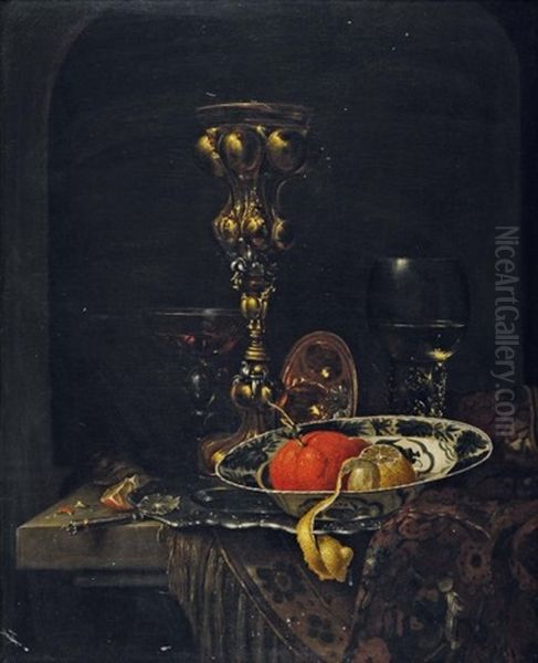 Nature Morte Aux Oranges Et Pieces D'orfevrerie - view 1
