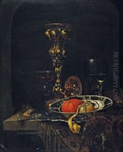 Nature Morte Aux Oranges Et Pieces D'orfevrerie by Willem Kalf