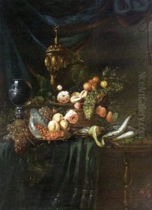 Nature Morte Au Hanap Et A La Corbeille De Fruits by Willem Kalf