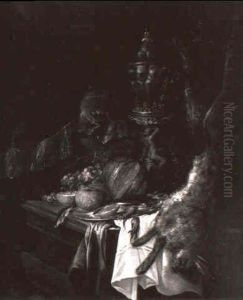 Nature Morte Au Lievre Et Aux Pieces D'orfevrerie by Willem Kalf