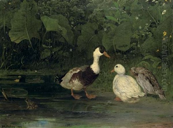Three Ducks On A Pond - view 1