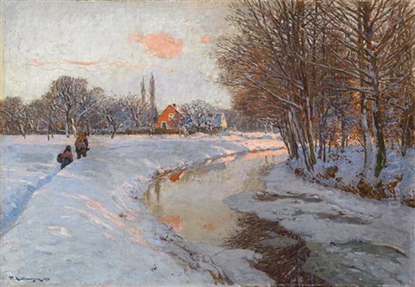 Winterabend. An Der Pfinz In Gottingen - view 1