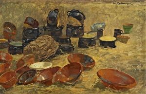 Stillleben Mit Topferware by Friedrich Kallmorgen