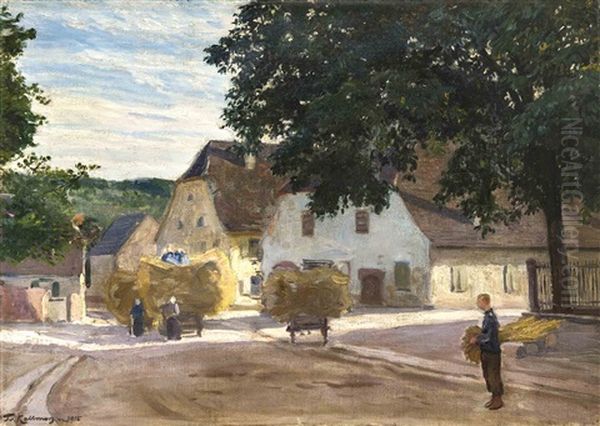Dorfstrasse Wahrend Der Heuernte - view 1