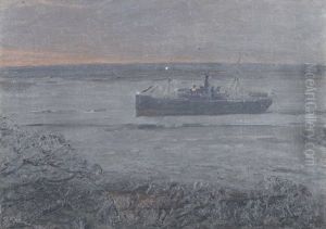 Fruhmorgens Im Treibeis Der Elbe