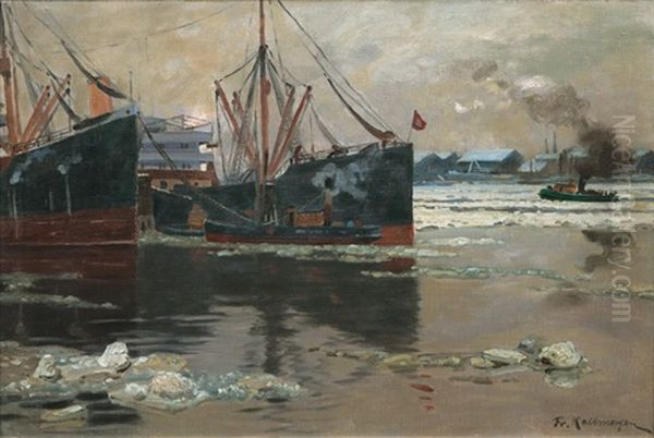 Ice In The Port Of Hamburg - view 1